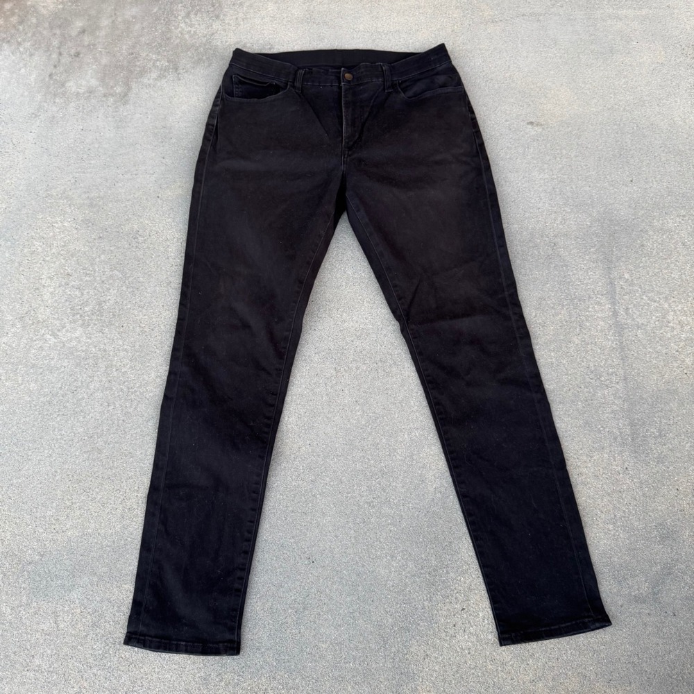 Uniqlo EZY Skinny Fit Color Jeans Mens Large Black Stretch Pants Size 32